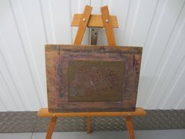 Holzdruckplatte Linolschnitt Panther