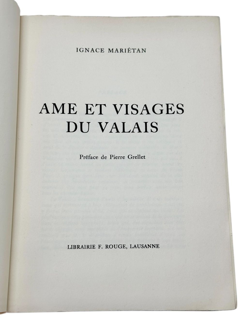 Bücher: Ame et Visages du Valais, Ignace Mariétan – Gebraucht aus Morges von 1tiquaire 1