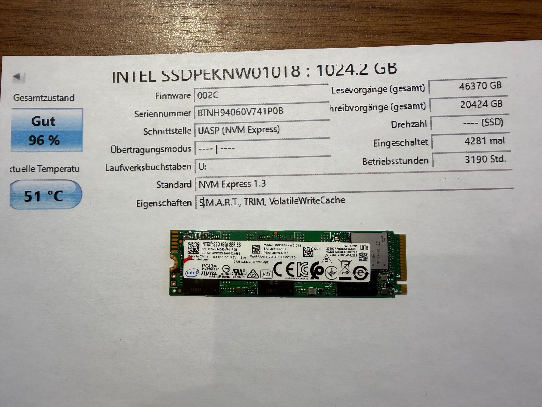 Dischi rigidi: Intel 1TB  SSD – Usato da Siebnen venduto da icrservicesolutions