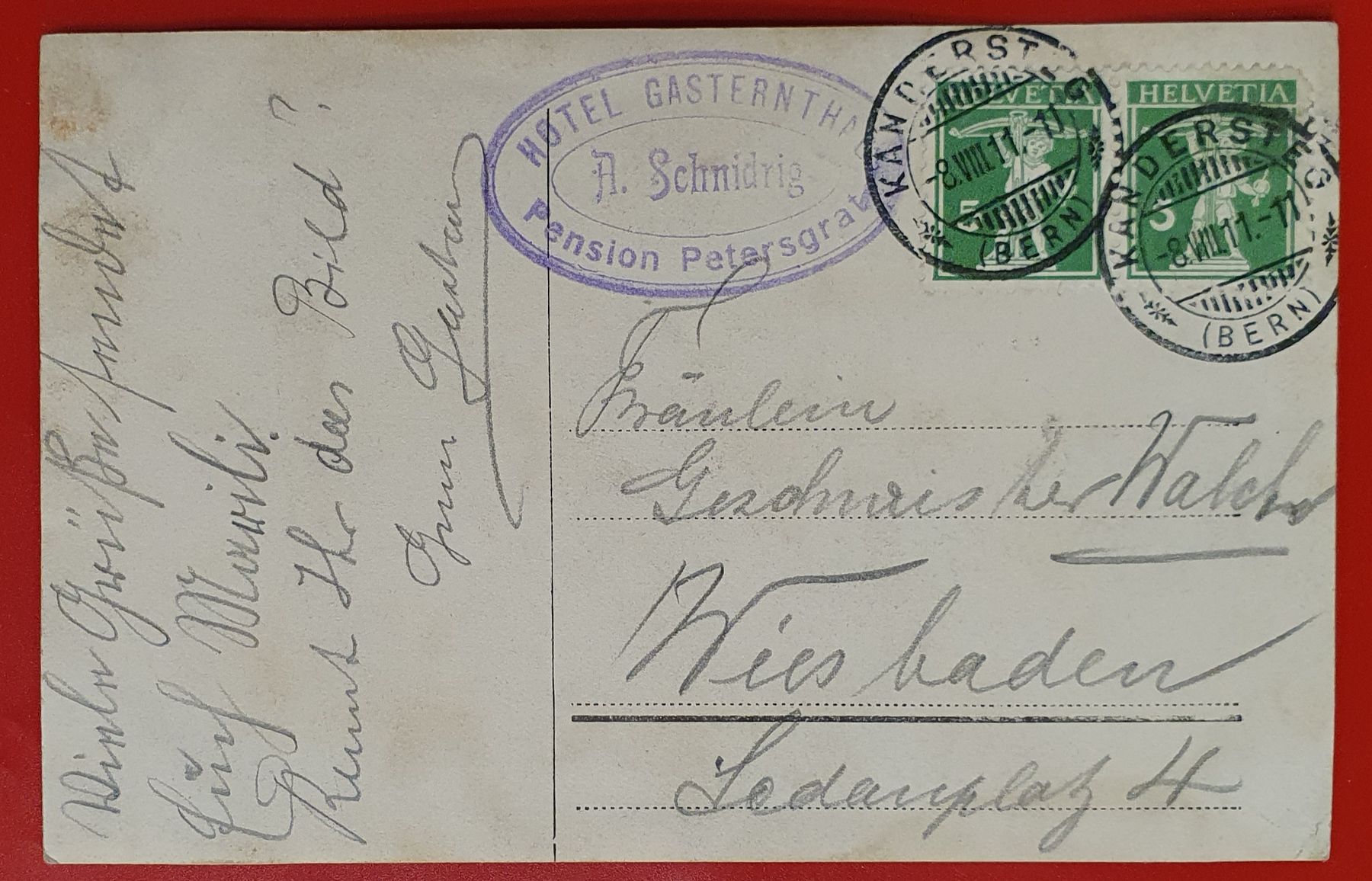 Cartoline postali: Kandersteg 1911 - 2 Ansichtskarte Gasterntal – Usato da Kreuzlingen venduto da Rschweiz1 2
