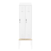 Schliessfachschrank + Bank - Umkleidespind - Weiss