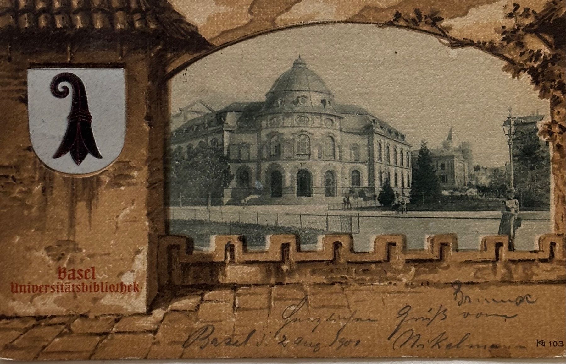 Cartoline postali: Basel, Universitätsbibliothek – Usato da Frauenfeld venduto da Merk52