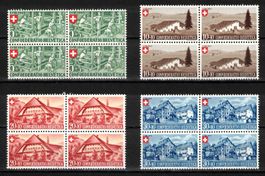 Pro Patria 1945 Serie im 4er-Block ** postfrisch