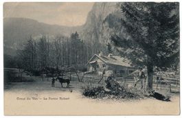 Creux du Van, Ferme Robert, animée, cachet, circulée 1910