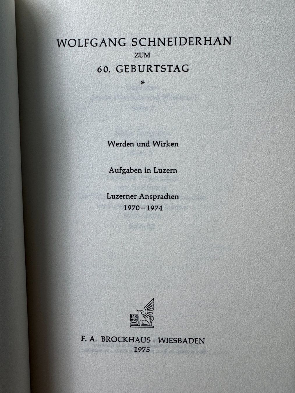 Libri: Wolfgang SCHNEIDERHAN - Luzerner Ansprachen – Usato da Basel venduto da Kornblumen 4