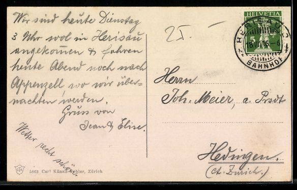 Cartoline postali: Herisau, Ortsansicht mit Viadukt und S – Usato da Berlin venduto da bartko-reher 1