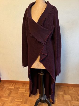 Long manteau laine légère TU