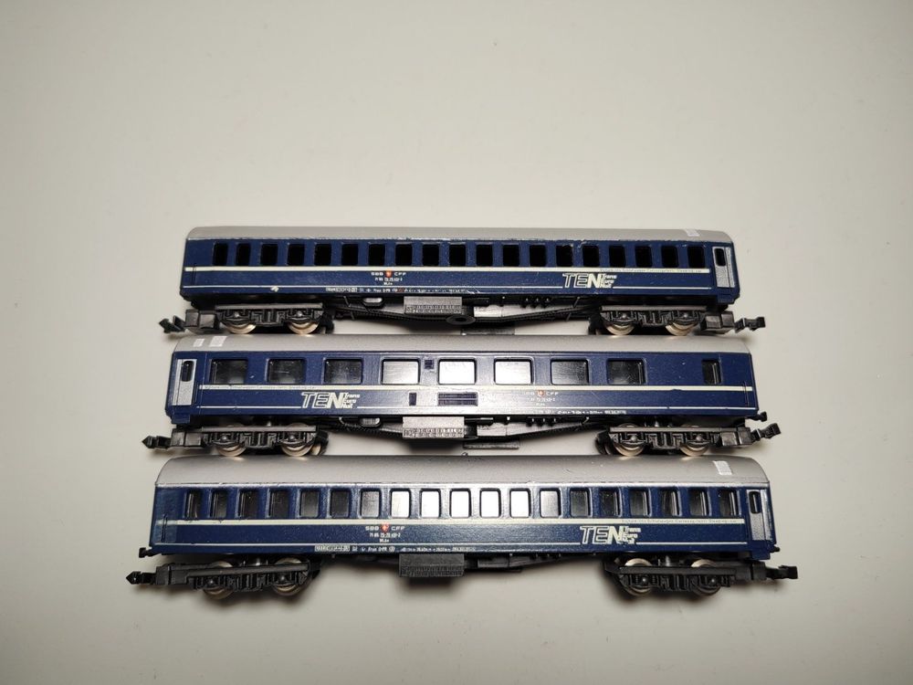 Lima échelle N 1/160 – Lot Rare De 2 Voitures Trans Europe Nuit (ref 320305), Neuves