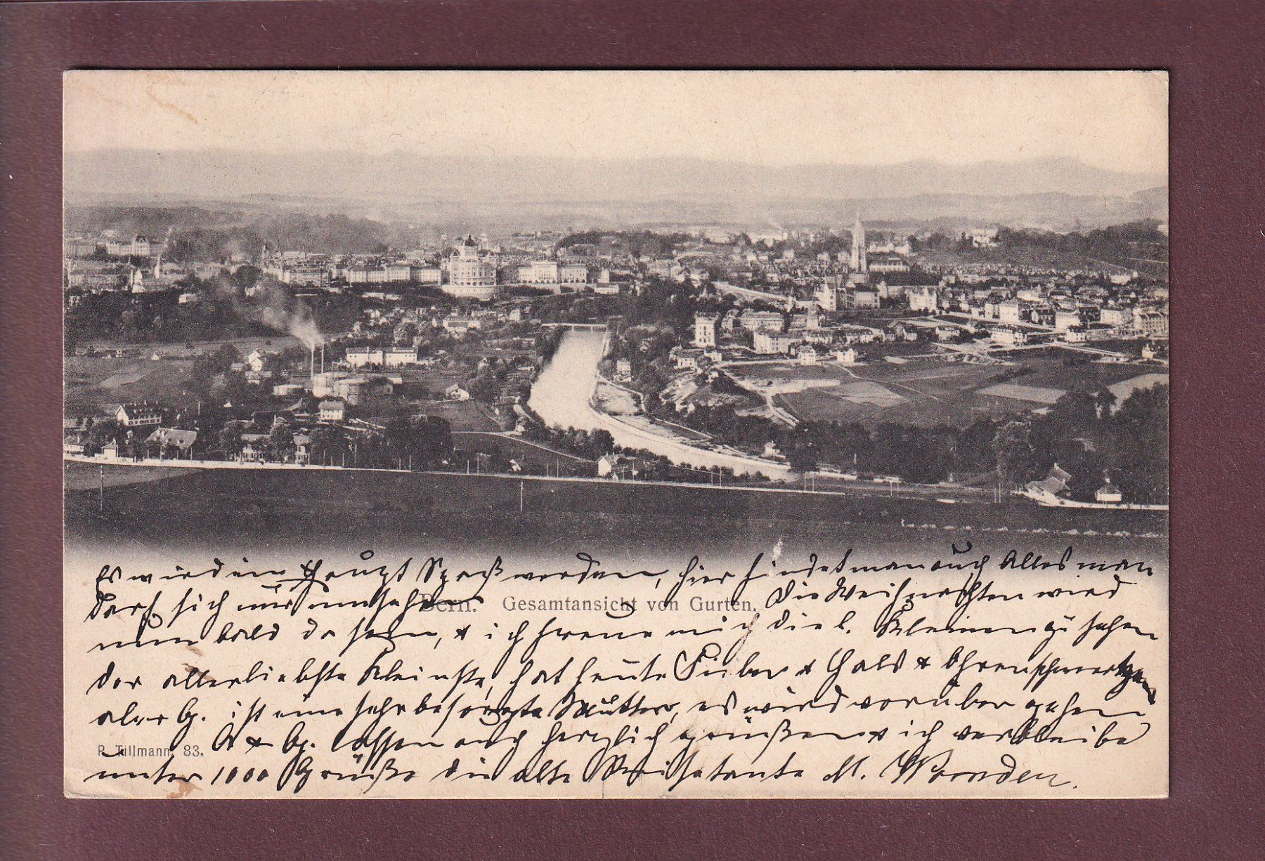Cartoline postali: BERN - Ansicht von Gurten - 1904 – Usato da Pully venduto da nicecards