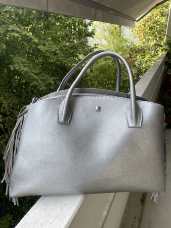 silbrige Navyboot Tasche