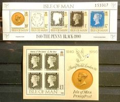 1990 Insel Man -150 Jahre Briefmarken Block 12-13 Postfrisch