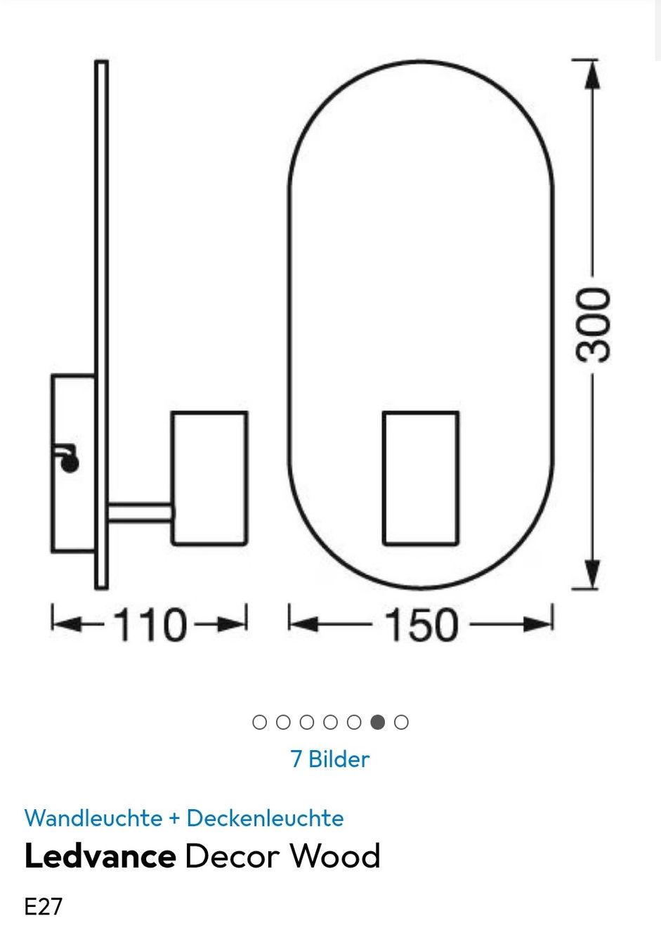 Lampade: Wandleuchte E27 Holz-Design 30cm – Usato da Glattbrugg venduto da nat_rq6p 1