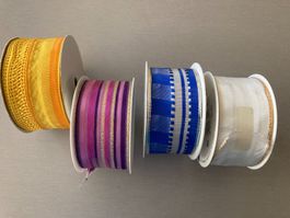 Geschenkband Set 4 Rollen verschiedene Farben