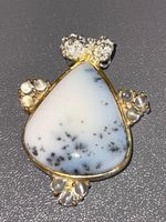 ⚫️ Dendritic Jasper Pendant 14k Gold Vermeil 925 S Silver