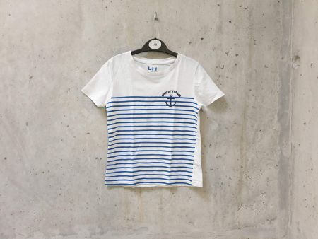 T-shirt La Halle, blanc, marinière & ancre, garçon, 110