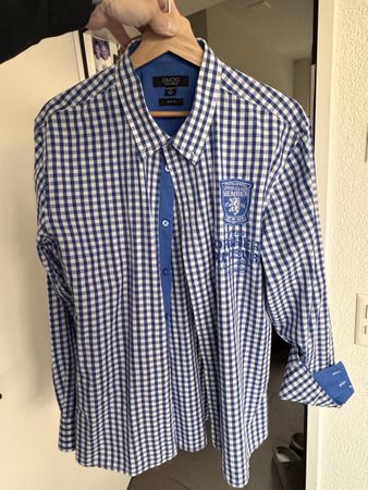 Smog Hemd, Gr. L, Slim Fit, Blau Weiss Kariert, Top Zustand