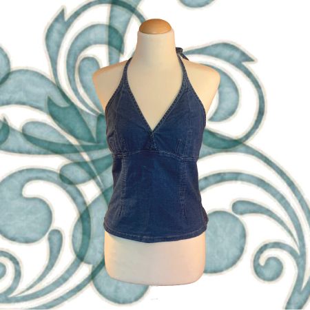 Hennes Blaues Denim-Haltertop