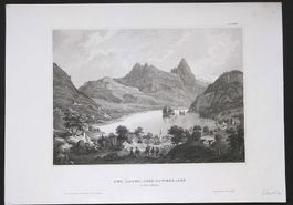 Lowerzersee  Stahlstich um 1850