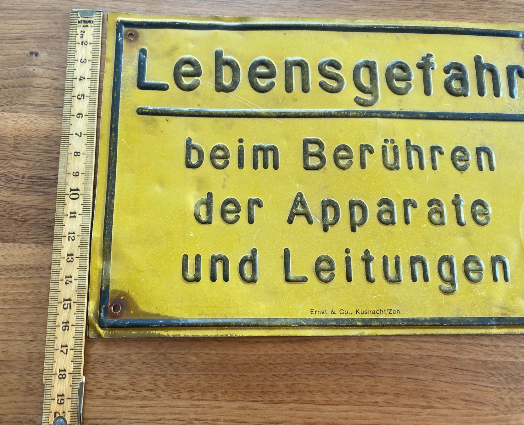 Insegne: Blechschild - "Lebensgefahr ...." - antik – Usato da Unterterzen venduto da bac_287t 2