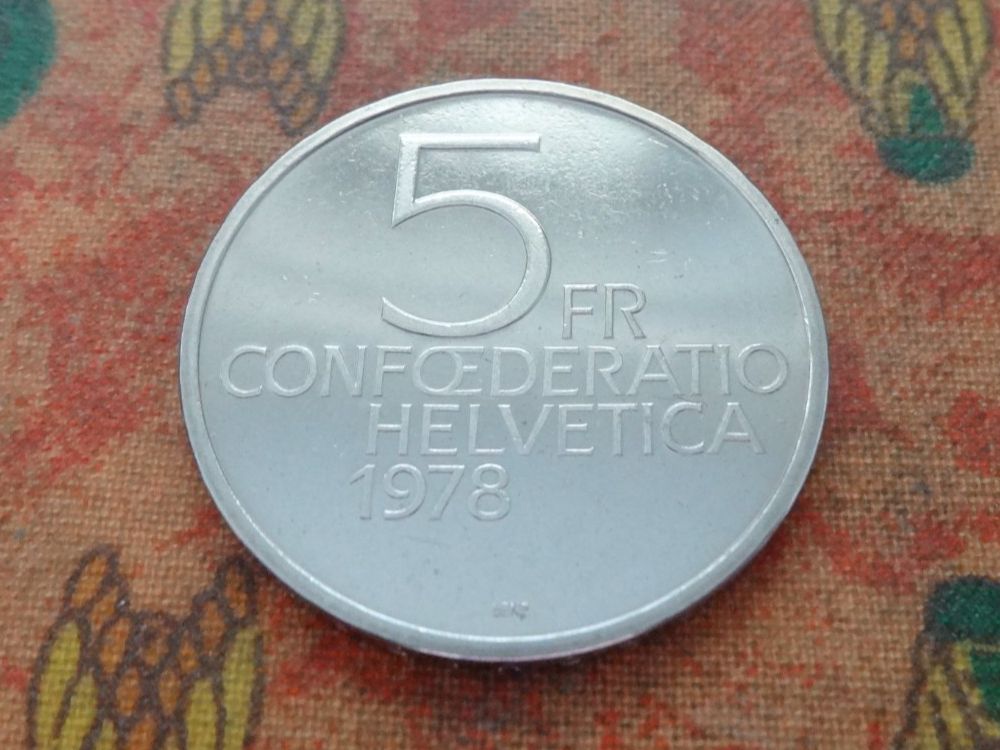 Tutti le monete: HENRY DUNANT  5 Franken 1978 – Usato da Romanel-sur-Lausanne venduto da Swift13 1