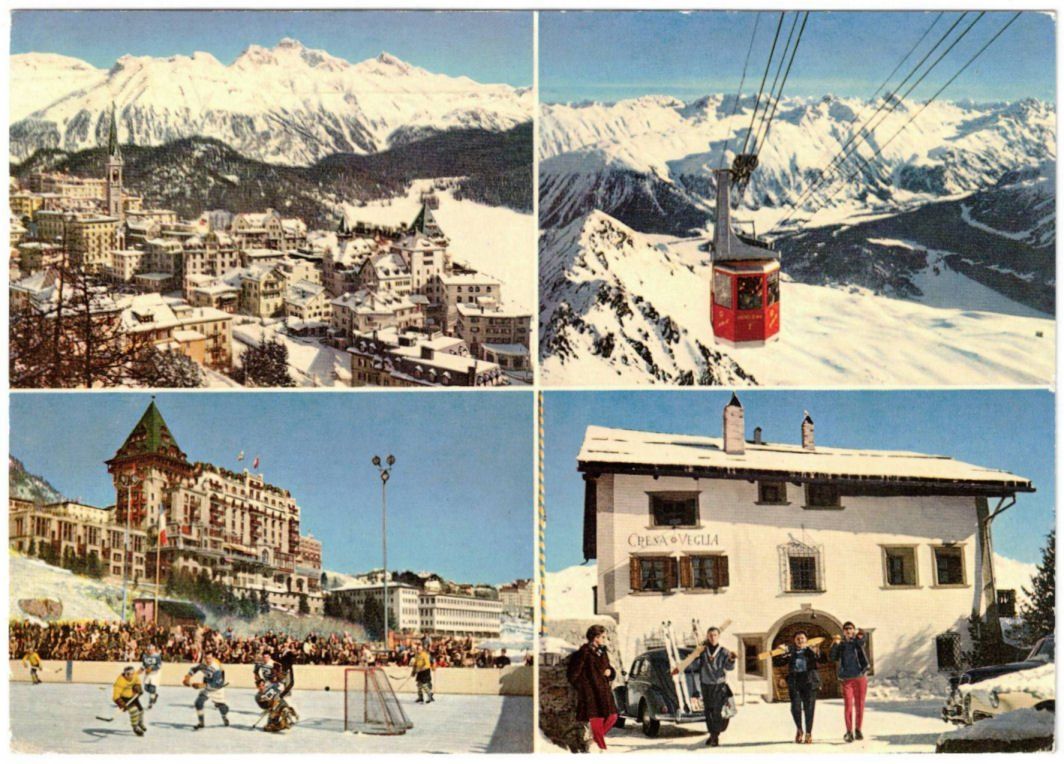 Cartoline postali: St. Moritz - 4 Bild AK – Usato da Binningen venduto da Mountainrider