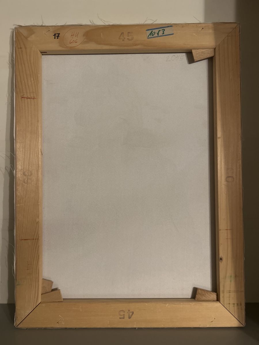 Dipinti: Gemälde "Hund im Schnee" von Gerasak, 1997, Original – Usato da Glarus venduto da KunstWerkEr-LS87 3