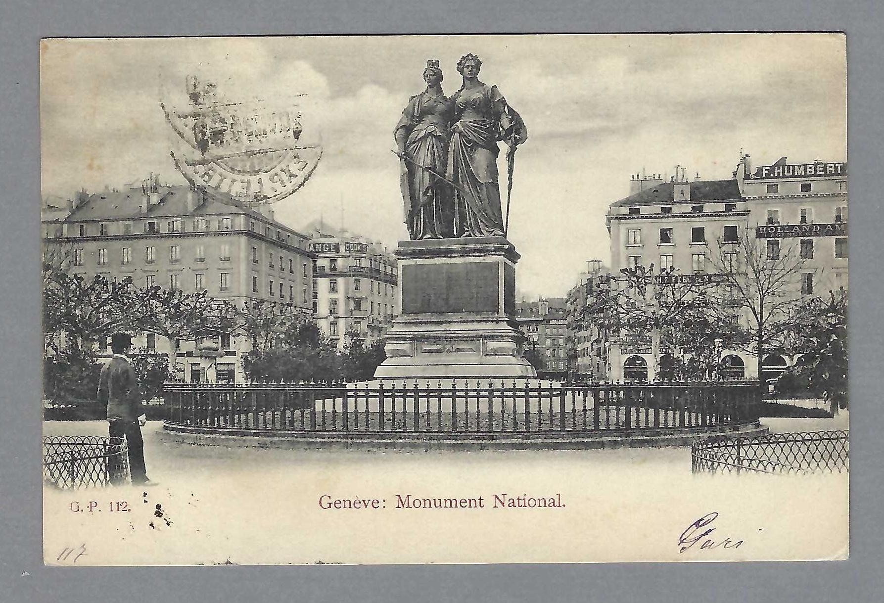 Cartoline postali: 1904, GENÈVE, MONUMENT NATIONAL – Usato da Pura venduto da ulisse1957