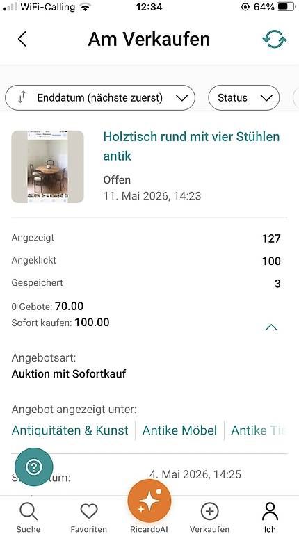 Set di tavolo e panche: Holztisch mit 4Stühlen antik – Usato da Zürich venduto da love68