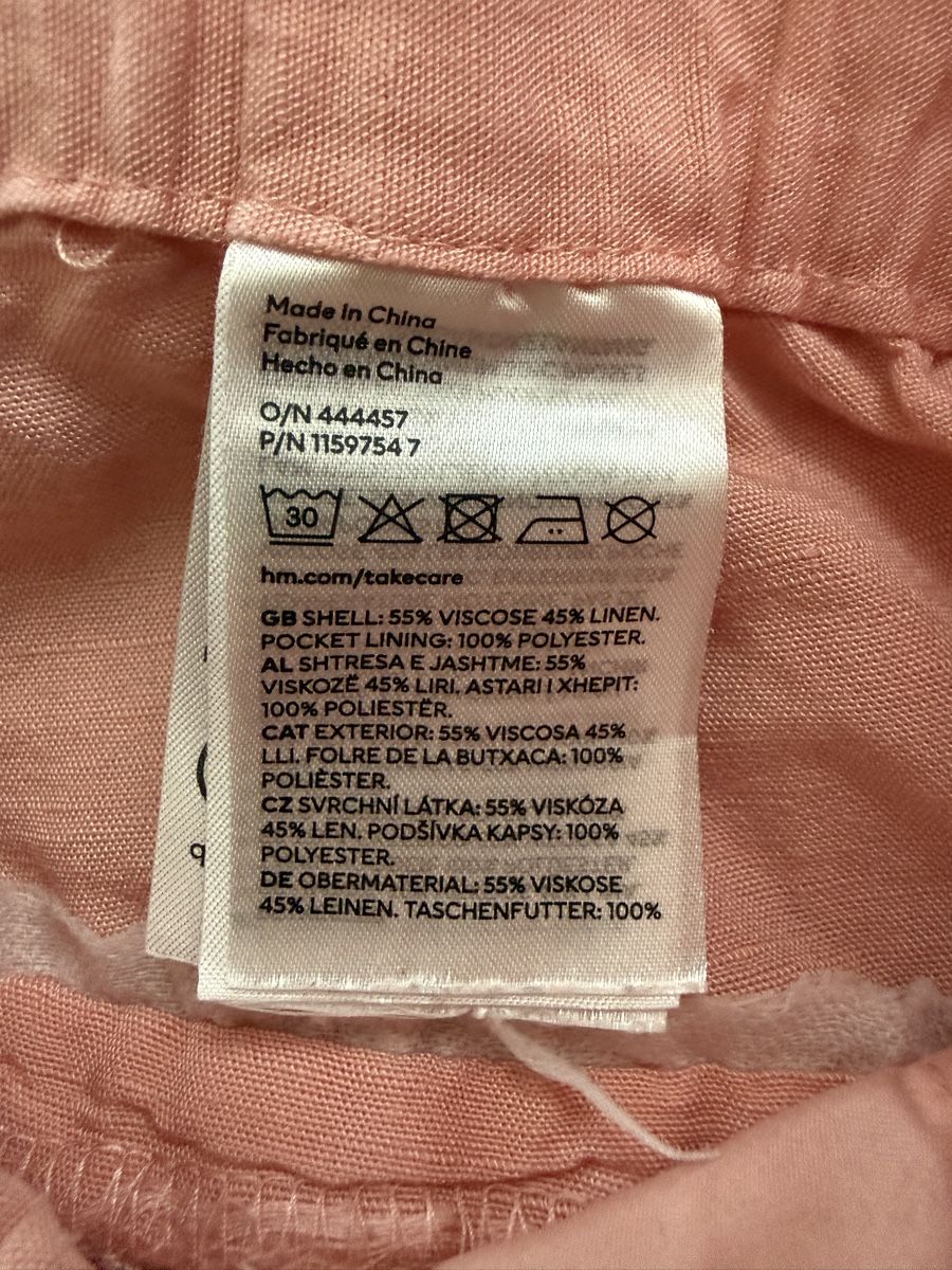 H&M Pantaloni: H&M Leinenhose lachsfarbe Gr. 34  – Usato da Horw venduto da ast_b5c6 4