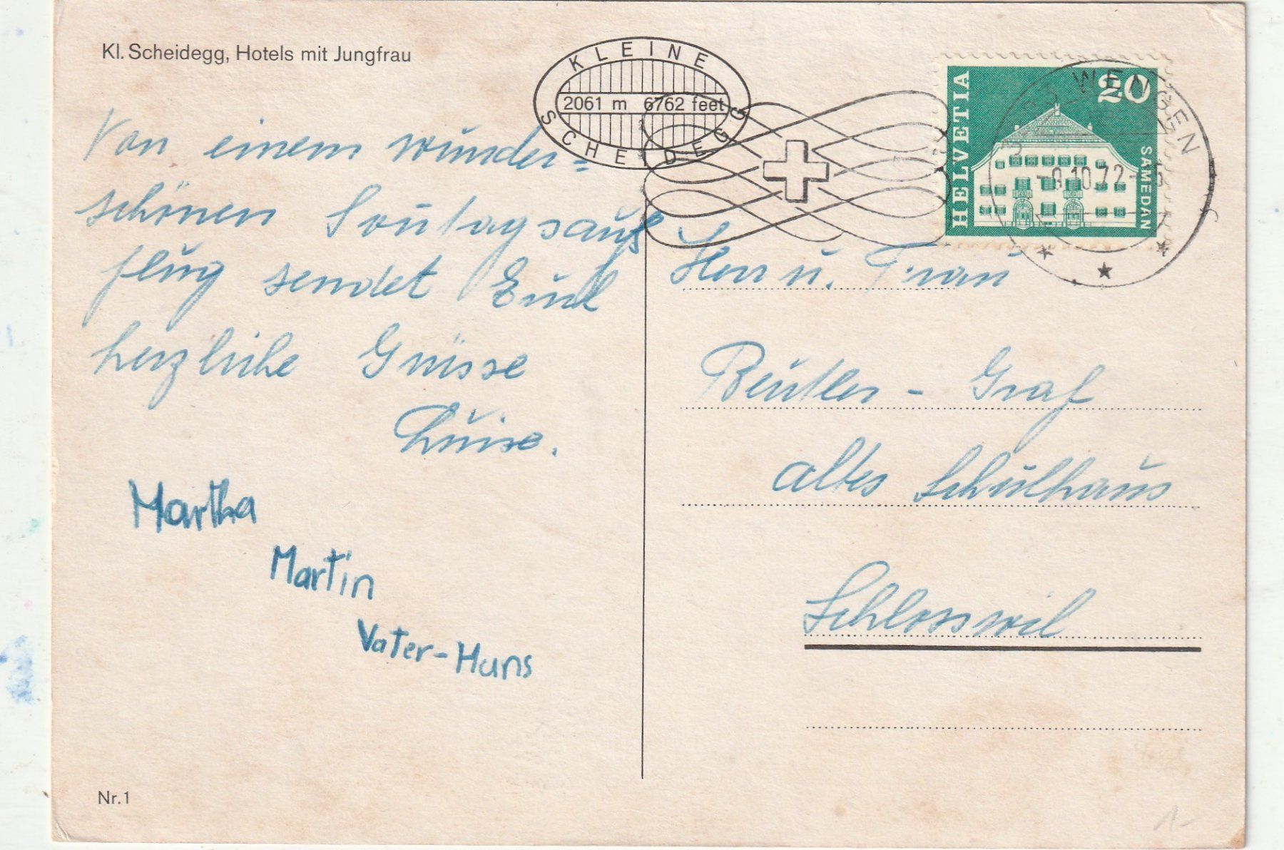 Cartoline postali: Kleiner Scheidegg – Usato da Lumbrein venduto da made02 1