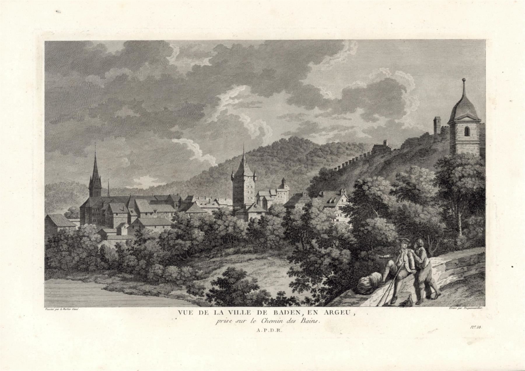 Stiche: Baden Originalkupferstich 1780 – Gebraucht aus Rafz von Helvet32