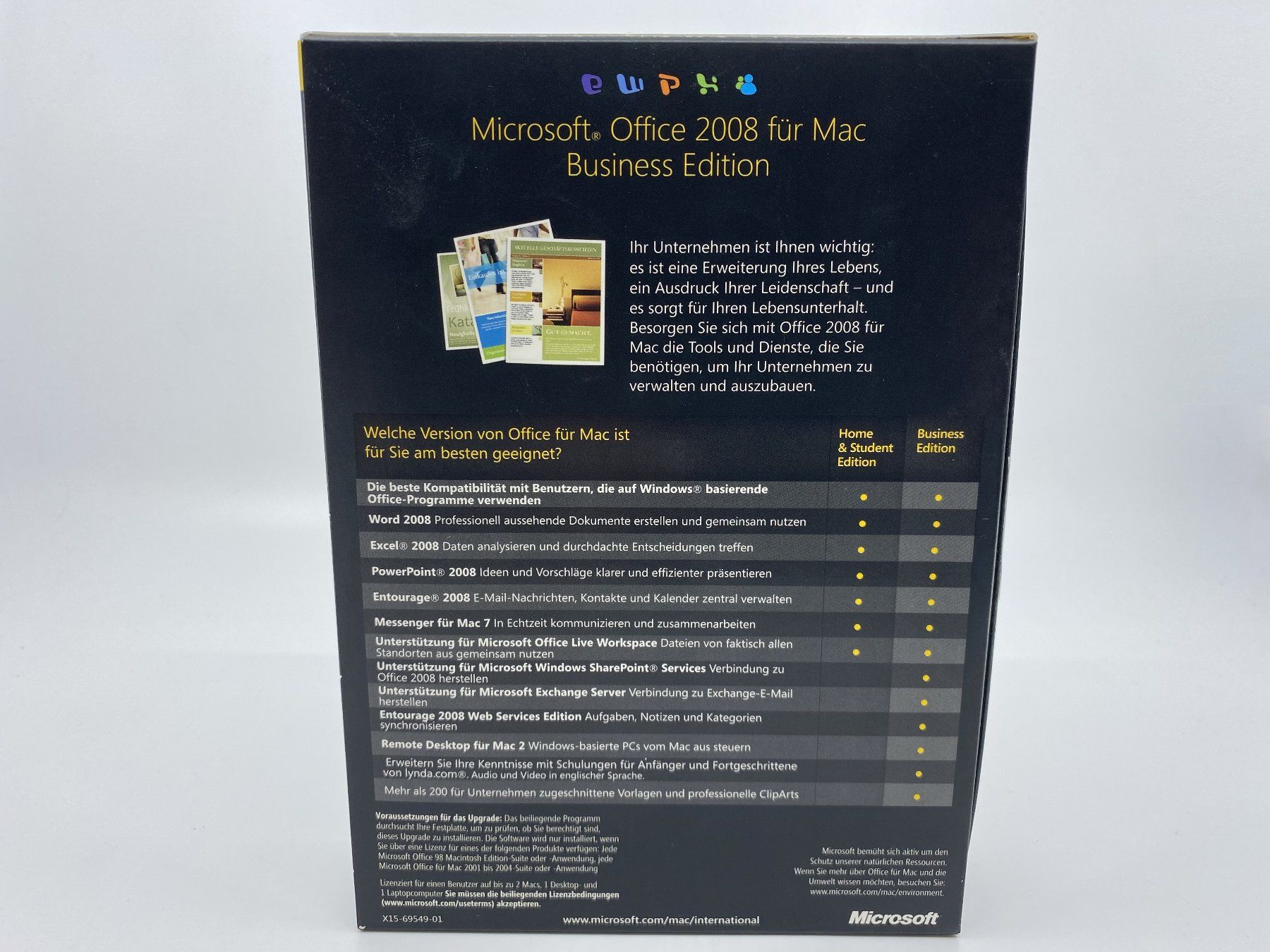 Microsoft Software: Office: MAC 2008 Business Edition Upgrade – Usato da Langwiesen venduto da Restposten-24 1