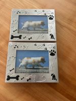 Bilderrahmen Hundemotiv 2er Set silber 9x13 cm neu