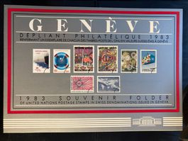 UNO Genf 1983 alle Briefmarken des Jahres Folder gestempelt