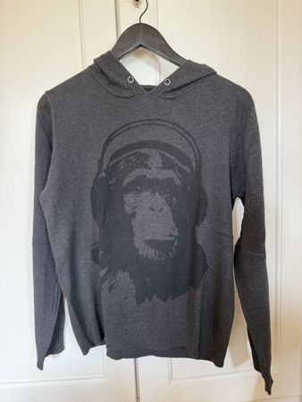 Review Hoodie, size L, Monkey design, Autumn essential