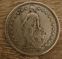 Pièce rare 2 francs Suisse, argent, année 1910