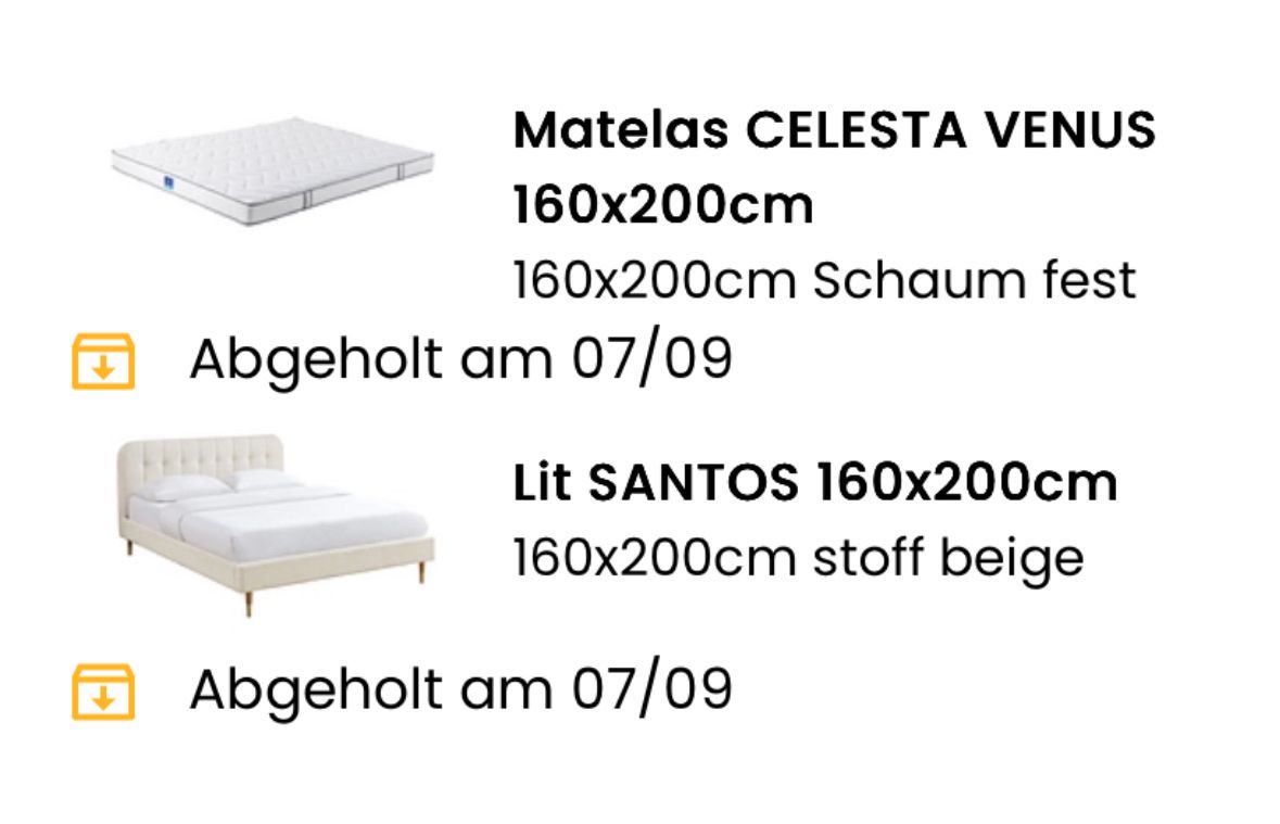Conforama Betten: Beiges Bett, 160x200cm, mit Lattenrost&Matratze – Neu (gemäss Beschreibung) aus Sursee von Alyel 1