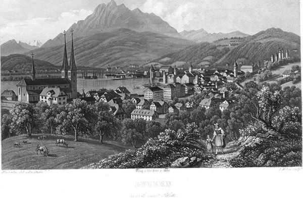 Incisioni: Luzern Aquatinta von Winterlin – Usato da Rafz venduto da Helvet32 1