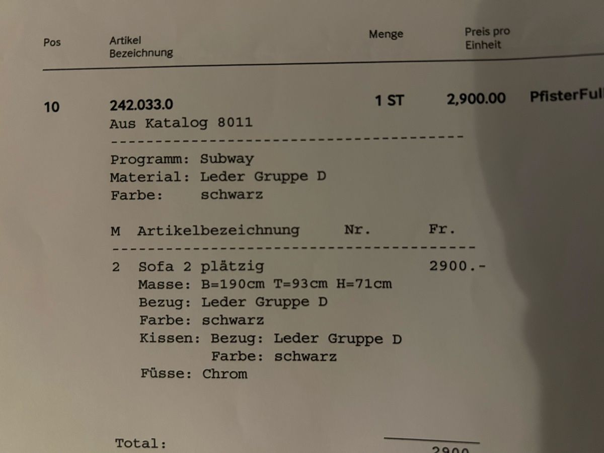 Pfister Divani: Sofa Subway – Usato da Buttwil venduto da Shommeli 1