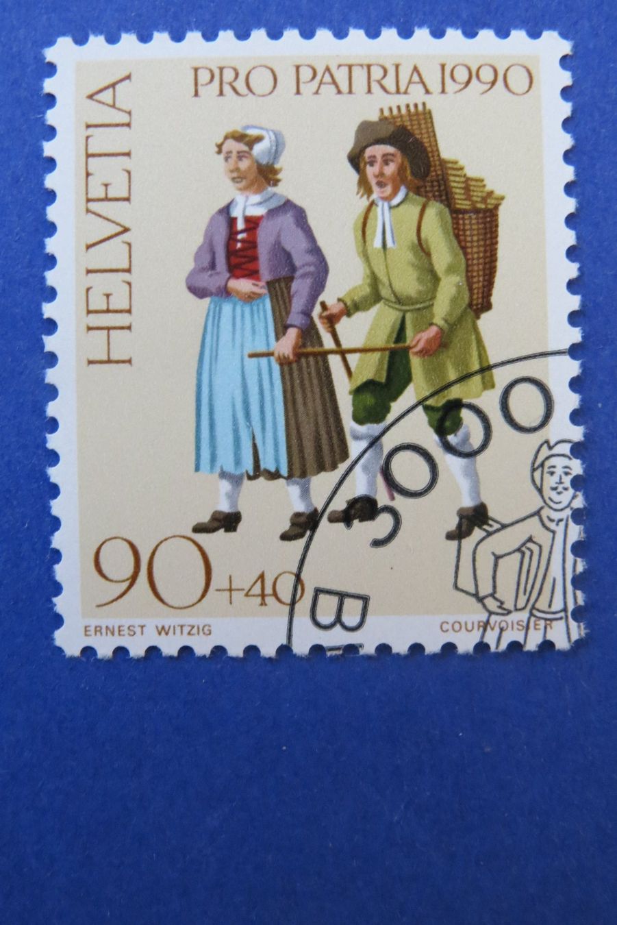 Tutti i francobolli: Serie Pro Patria 1990 - off.Ersttag-Eckstempel BERN – Usato da Brunnen venduto da Kumari 1
