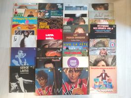 Lot de 33 disques vinyles 33 tours chansons françaises