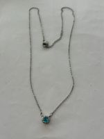 Elegante Silberkette mit blauem Stein Anhänger
