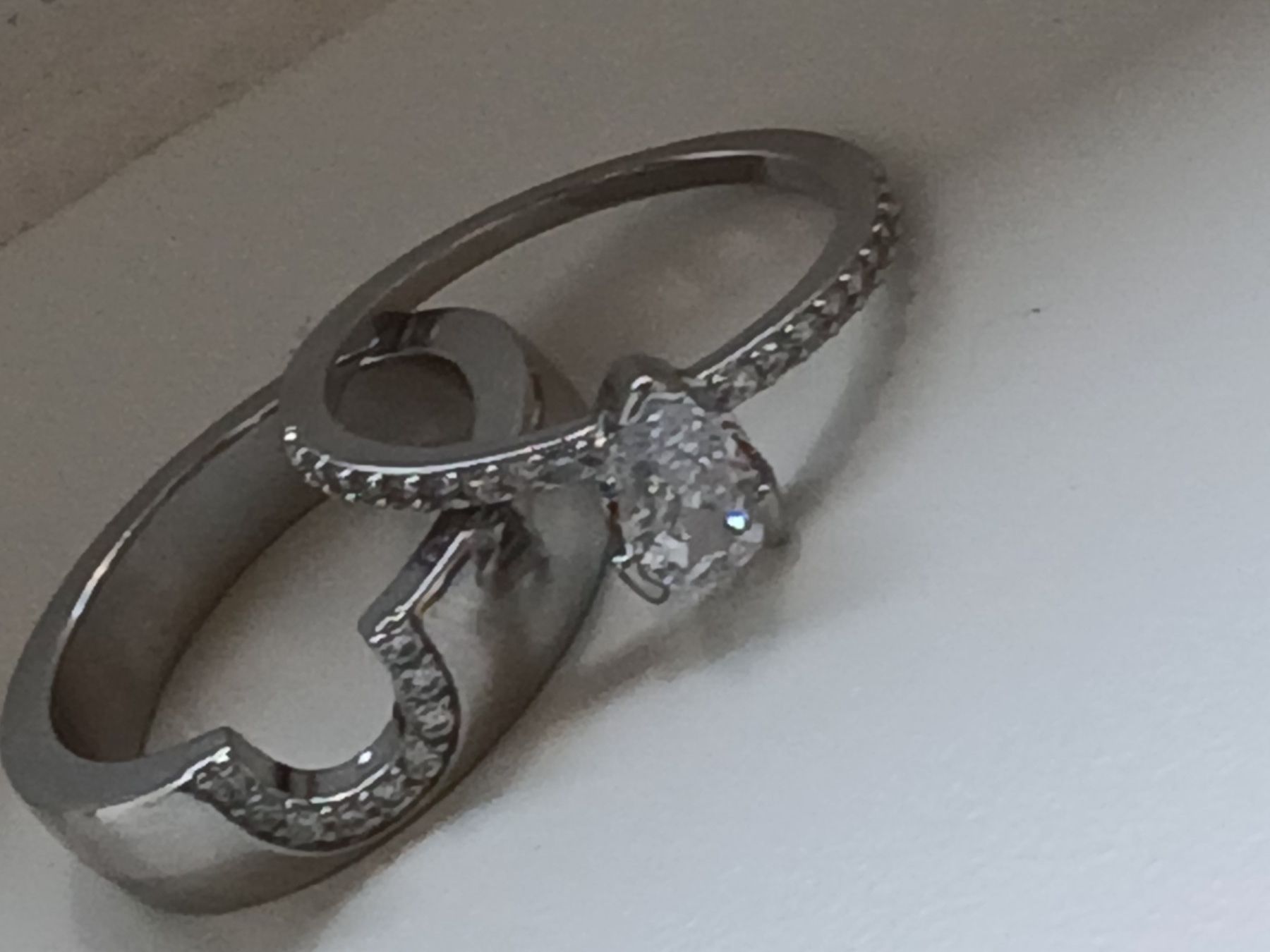Anelli: 2 Silber Ringe mit Zirkonia – Usato da Stallikon venduto da madi0320 1