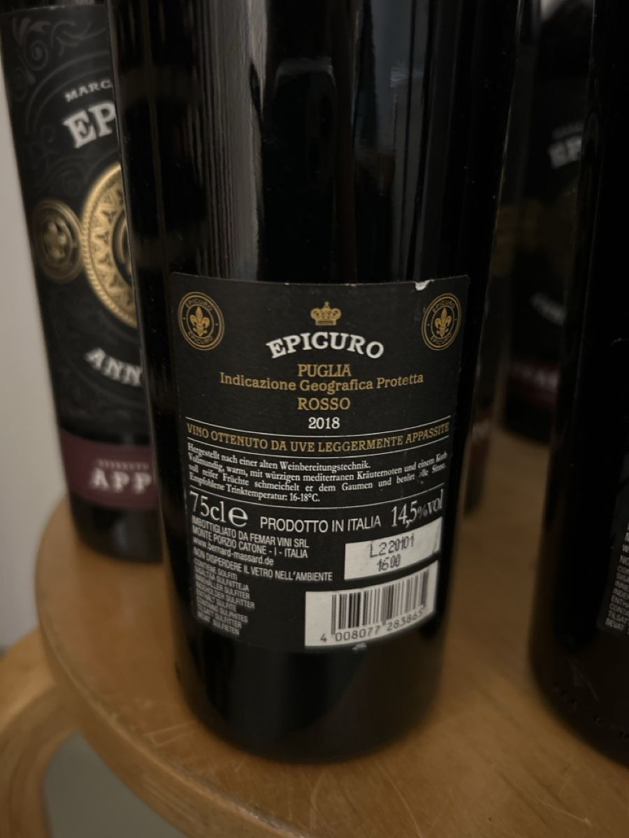 Vino: Epicuro Annata 2017/2018  – Nuovo (secondo la descrizione) da zürich venduto da Julia05 4