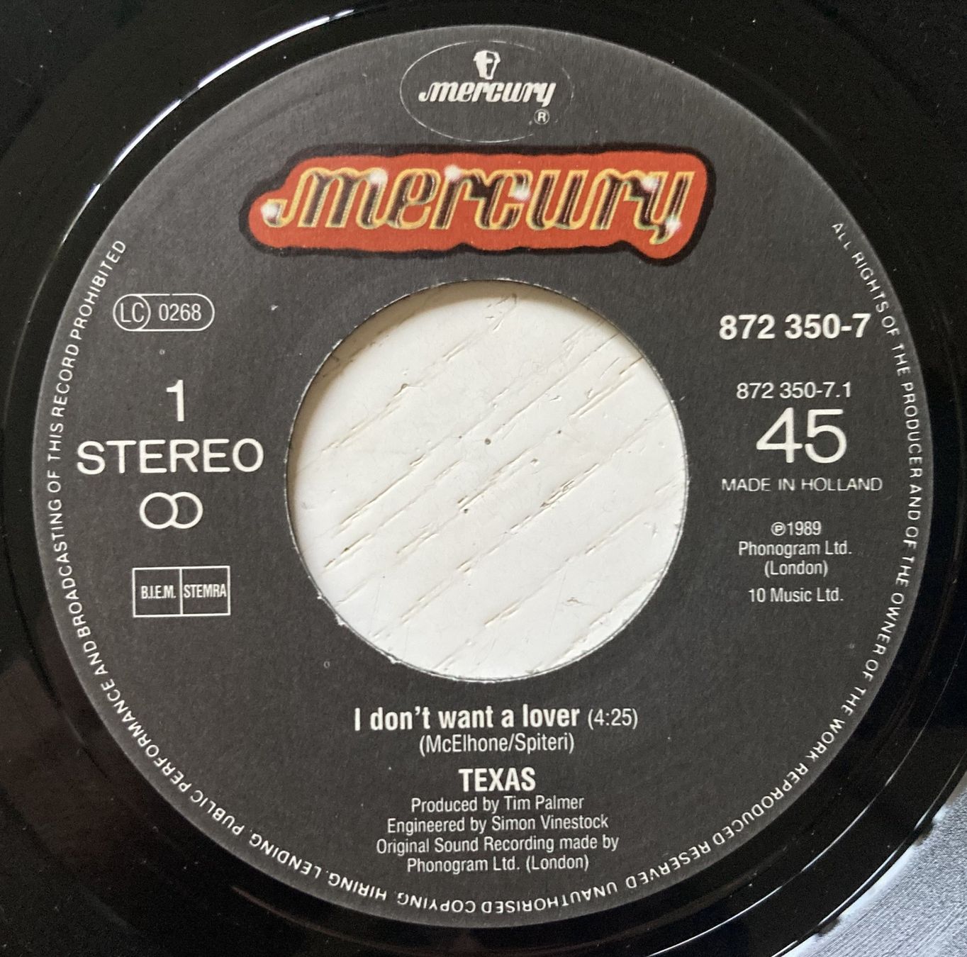 Dischi in vinile: TEXAS - I DON'T WANT A LOVER – Usato da Bottens venduto da hotter-than-hell 2