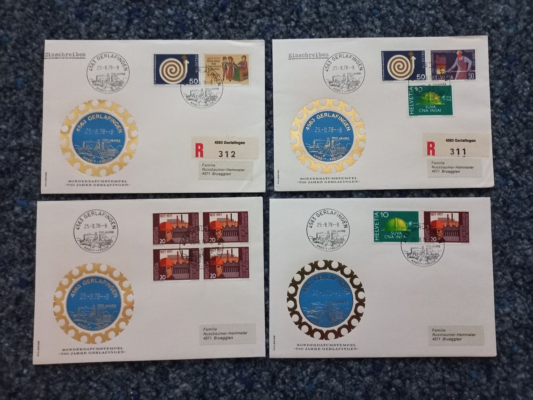 Alle Briefmarken: 700 Jahre Gerlafingen 1978 – Gebraucht aus Brügglen von hokuspokus04