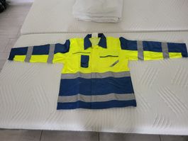 Arbeitsjacke leuchtgelb mit blau, Marke Wikland