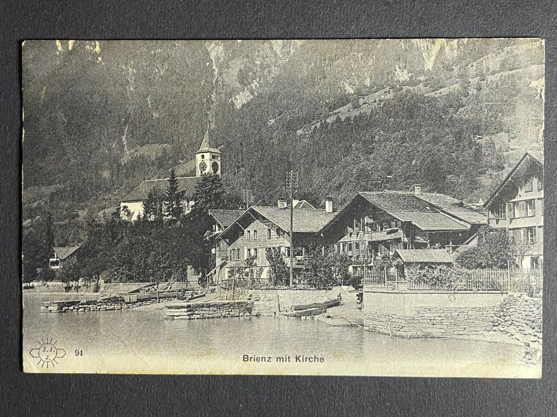 Ansichtskarten: Brienz mit Kirche – Gebraucht aus Steg VS von _vinci_