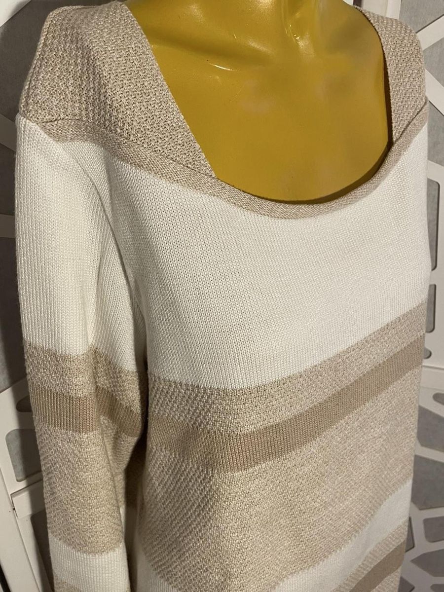 Maglioni & Felpe: Pull rayé beige/crème, taille 48 – Usato da Troinex venduto da Irisglo 4