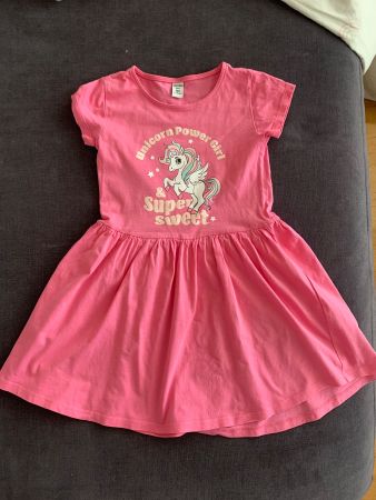 Kleid 2x Mädchen Einhorn Gr.122